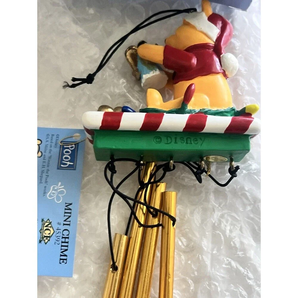 Disney Christmas Winnie the Pooh Mini Wind Chime 1997 Tree Ornament Vintage